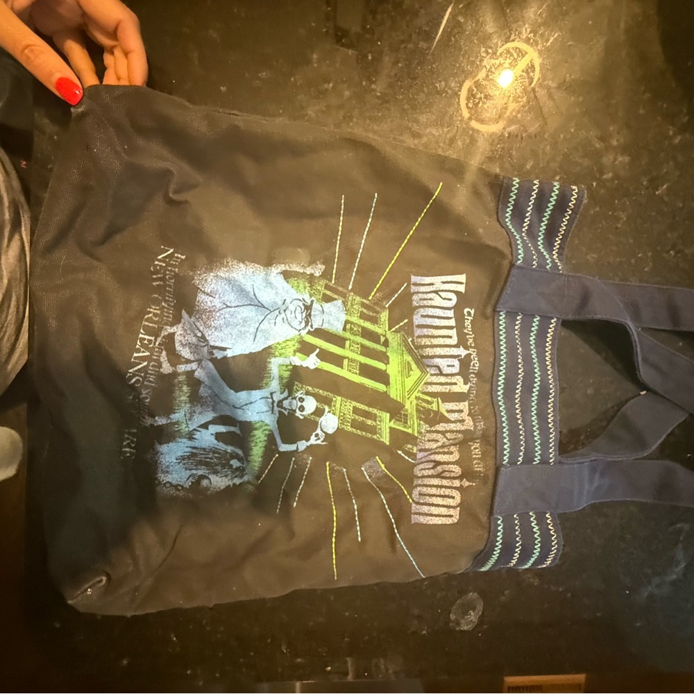 Haunted Mansion Graphic Tote Bag - Black and Green